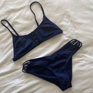 Navy Blue Bikini with Buttons